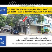 Cho thuê nhà 2 mặt tiền NB Độc Lập 60m², 2TẦNG, 20Triệu - CẠNH 2 TRƯỜNG HỌC